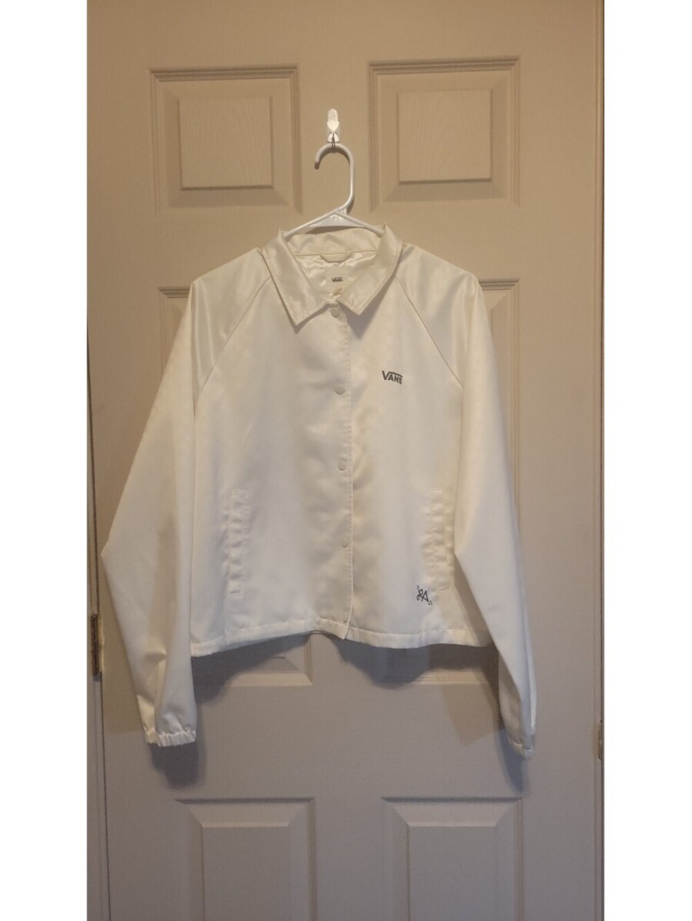 Vans Vintage Lightweight White Polyester Jacket, Size Large
